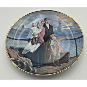 Vtg 1991 Franklin Mint Gateway to America Max Ginsburg Plate 8.3" #I5313 Limited